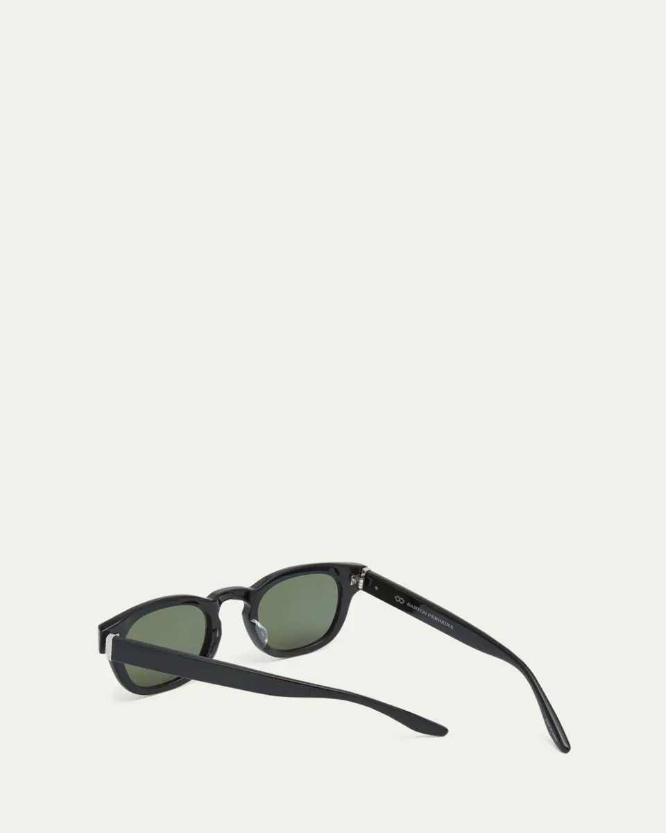 Barton Perreira Men's Demarco Keyhole-Bridge Acetate Rectangle Sunglasses | Thumbnail 2 Barton Perreira Men's Demarco Keyhole-Bridge Acetate Rectangle Sunglasses | Thumbnail 2