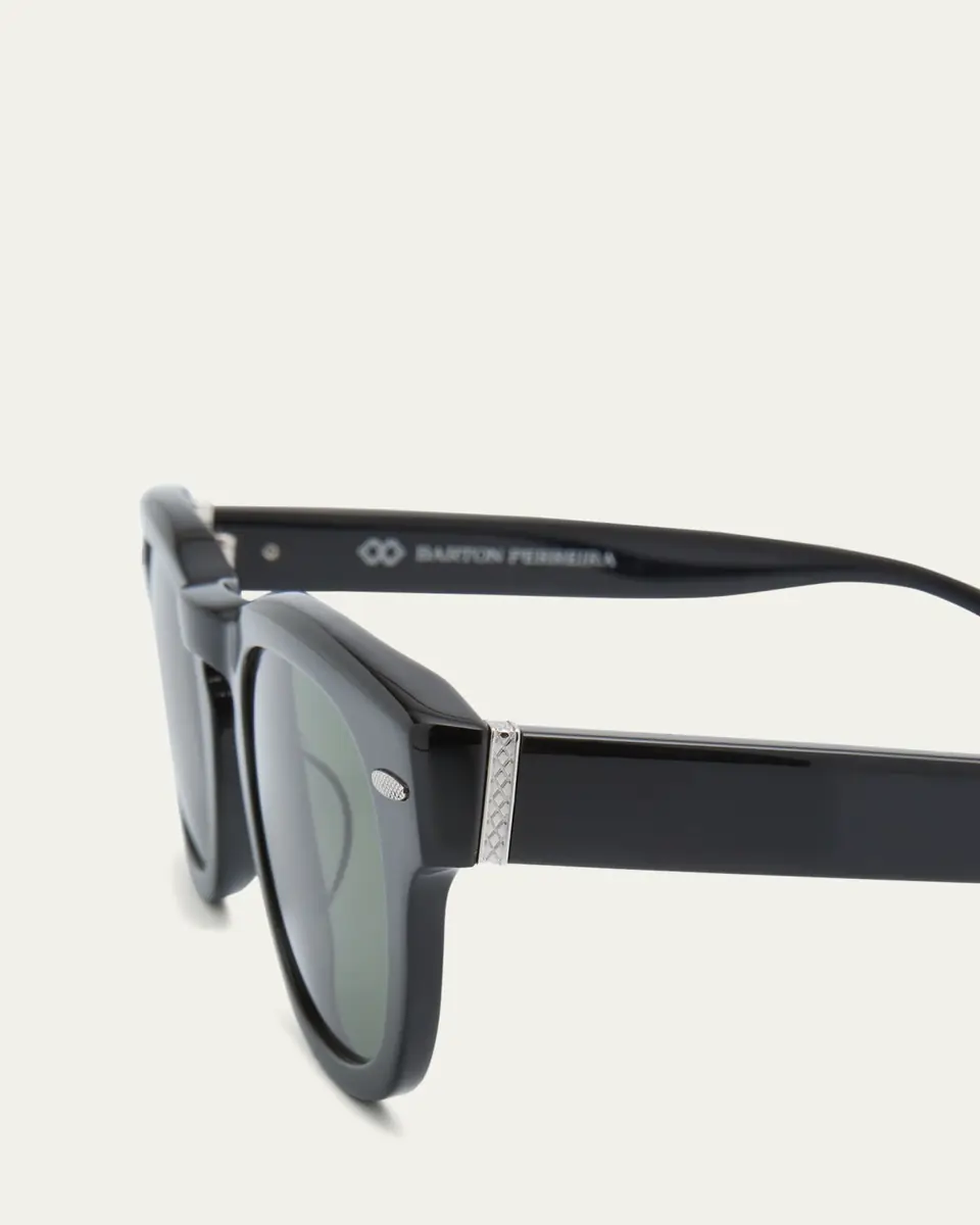 Barton Perreira Men's Demarco Keyhole-Bridge Acetate Rectangle Sunglasses | Thumbnail 5 Barton Perreira Men's Demarco Keyhole-Bridge Acetate Rectangle Sunglasses | Thumbnail 5