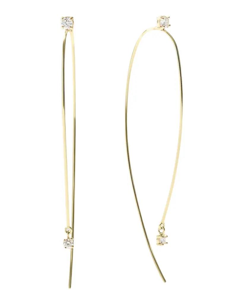 LANA 14K Gold Hooked On Hoops With Diamonds | Image 1 LANA 14K Gold Hooked On Hoops With Diamonds | Image 1