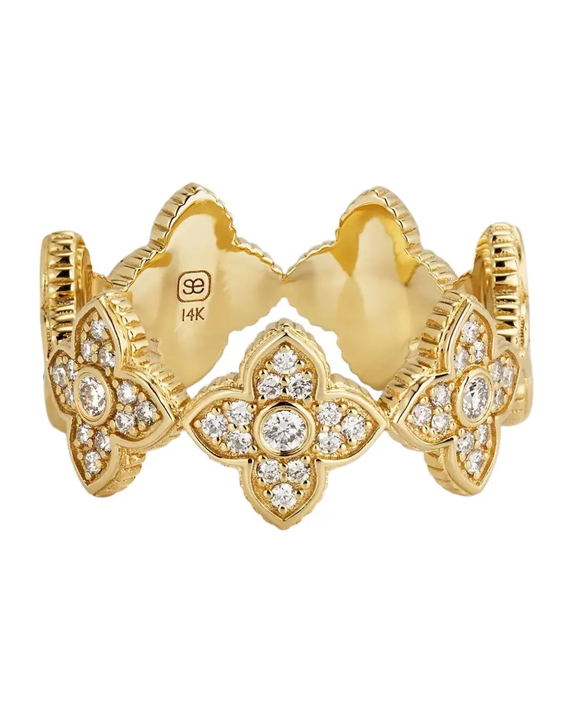 Sydney Evan 14k Gold Moroccan Flower Diamond Ring, Size 6.5 | Image 1 Sydney Evan 14k Gold Moroccan Flower Diamond Ring, Size 6.5 | Image 1