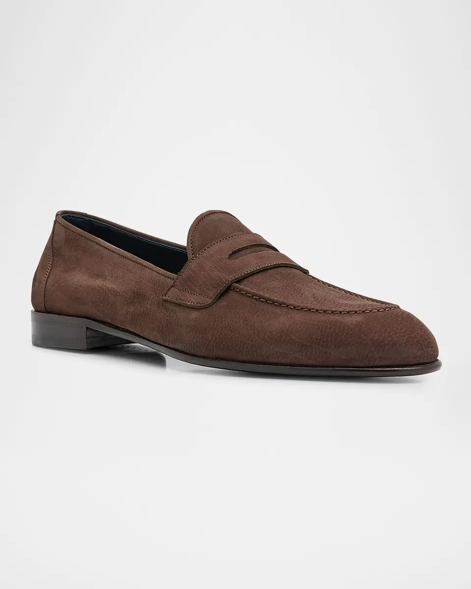 Brioni Men's Suede Penny Loafers | Thumbnail 2 Brioni Men's Suede Penny Loafers | Thumbnail 2