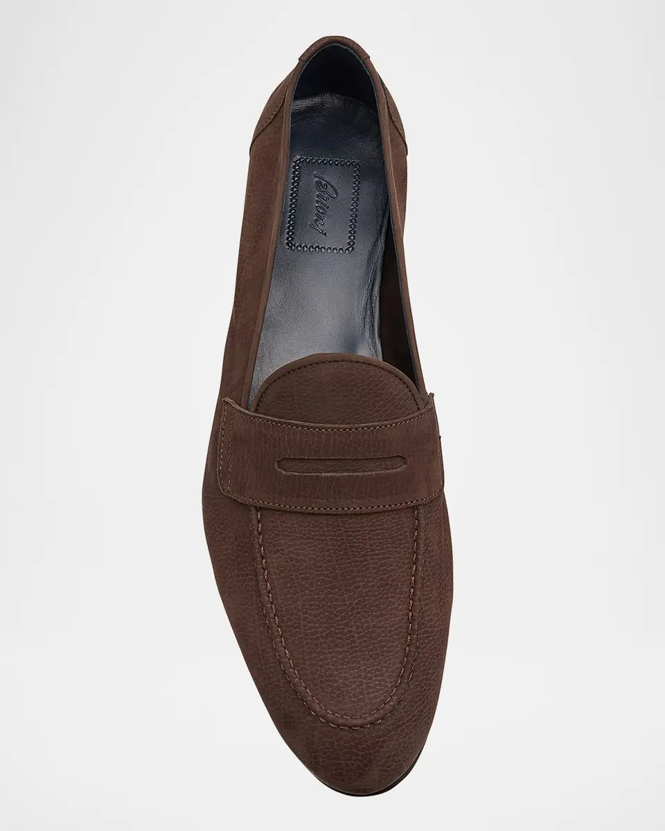 Brioni Men's Suede Penny Loafers | Thumbnail 4 Brioni Men's Suede Penny Loafers | Thumbnail 4