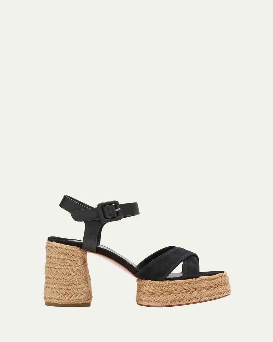 Christian Louboutin 70mm Calakala Leather Crisscross Espadrille Sandals | Thumbnail 5 Christian Louboutin 70mm Calakala Leather Crisscross Espadrille Sandals | Thumbnail 5