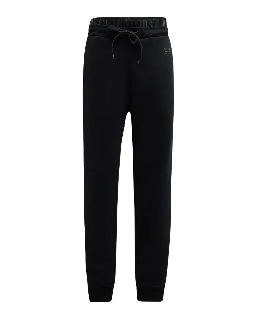 Moschino Men's Matte Logo-Waist Sweatpants | Image 1 Moschino Men's Matte Logo-Waist Sweatpants | Image 1