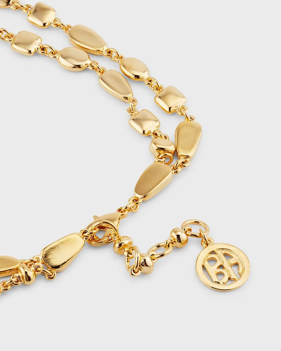 Ben-Amun 24K Gold Two-Row Nuggets Necklace | Thumbnail 4