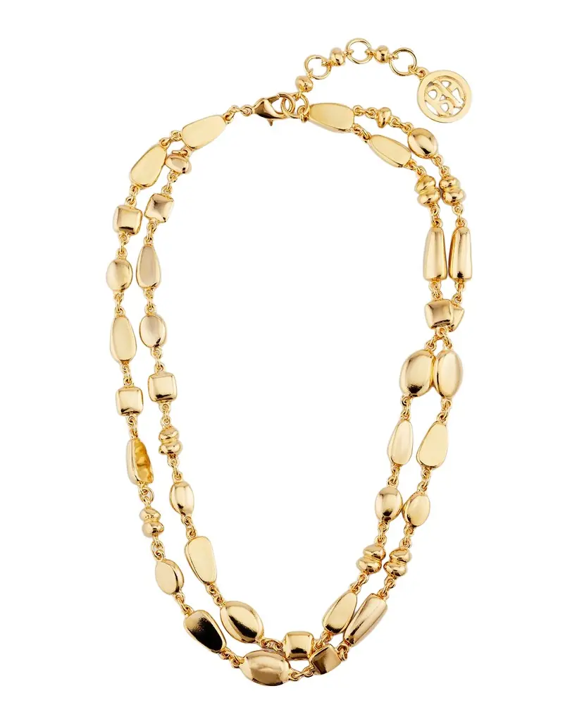 Ben-Amun 24K Gold Two-Row Nuggets Necklace | Image 1 Ben-Amun 24K Gold Two-Row Nuggets Necklace | Image 1
