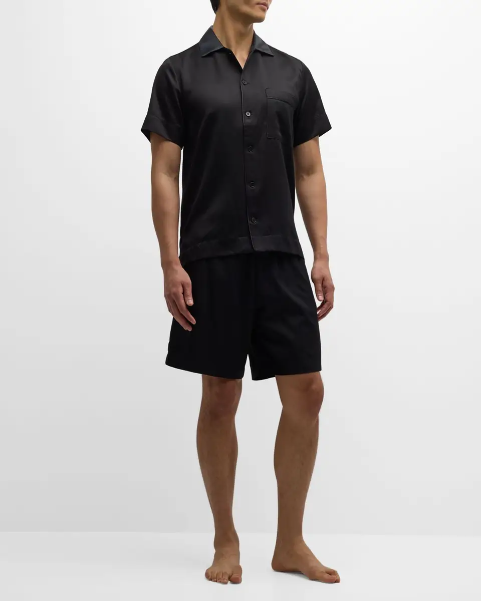 CDLP Men's Casual Button-Down Lounge Shirt | Thumbnail 2