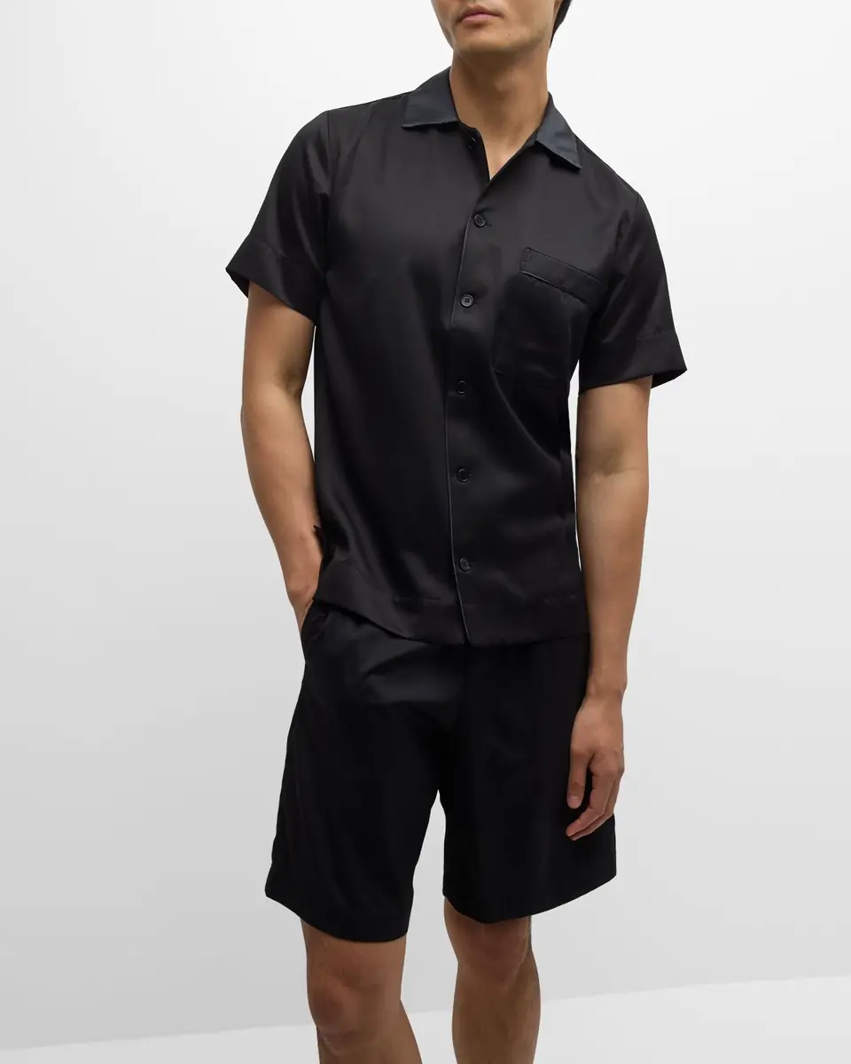 CDLP Men's Casual Button-Down Lounge Shirt | Thumbnail 6