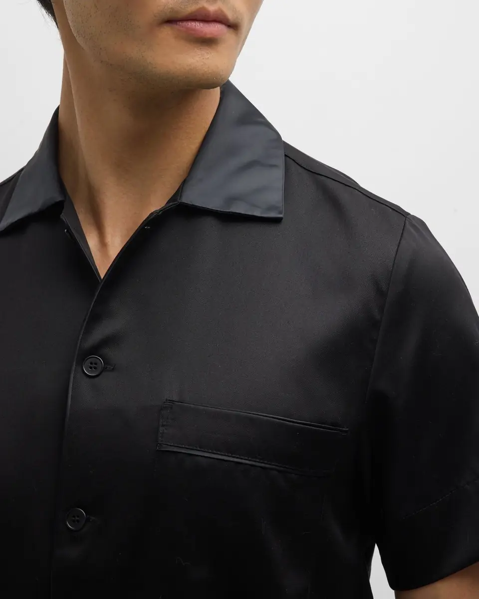 CDLP Men's Casual Button-Down Lounge Shirt | Thumbnail 7