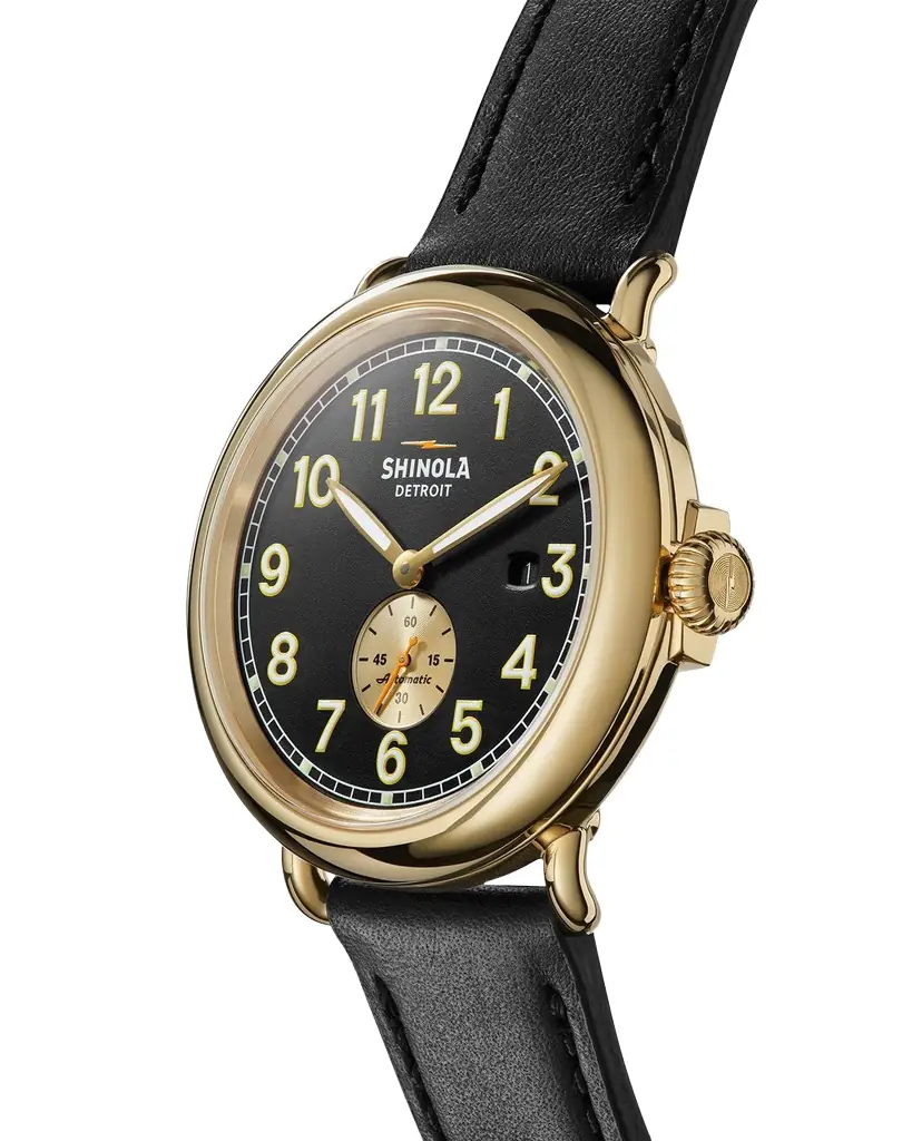 Shinola Runwell Automatic Leather Strap Watch, 45mm