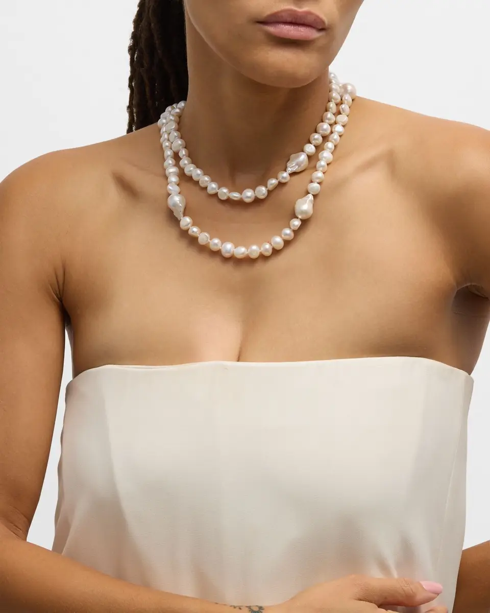 NEST Jewelry Baroque Pearl Long Strand Necklace | Thumbnail 4