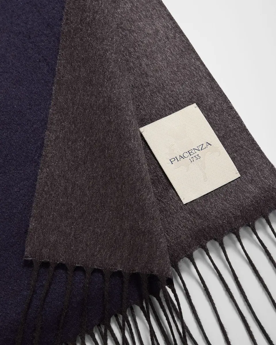 PIACENZA 1733 Men's Two-Tone Cashmere-Silk Scarf | Thumbnail 3 PIACENZA 1733 Men's Two-Tone Cashmere-Silk Scarf | Thumbnail 3