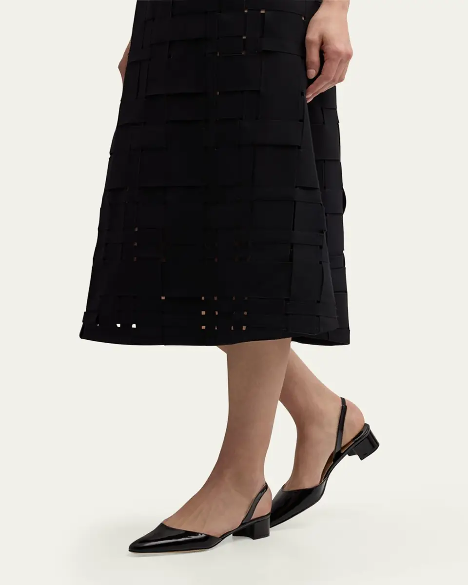 Manolo Blahnik Aspro Leather Slingback Ballerina Pumps | Thumbnail 7