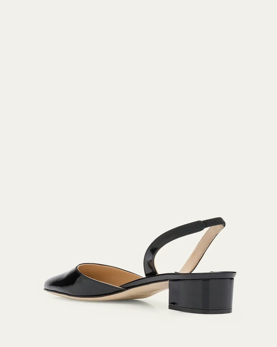 Manolo Blahnik Aspro Leather Slingback Ballerina Pumps | Thumbnail 8