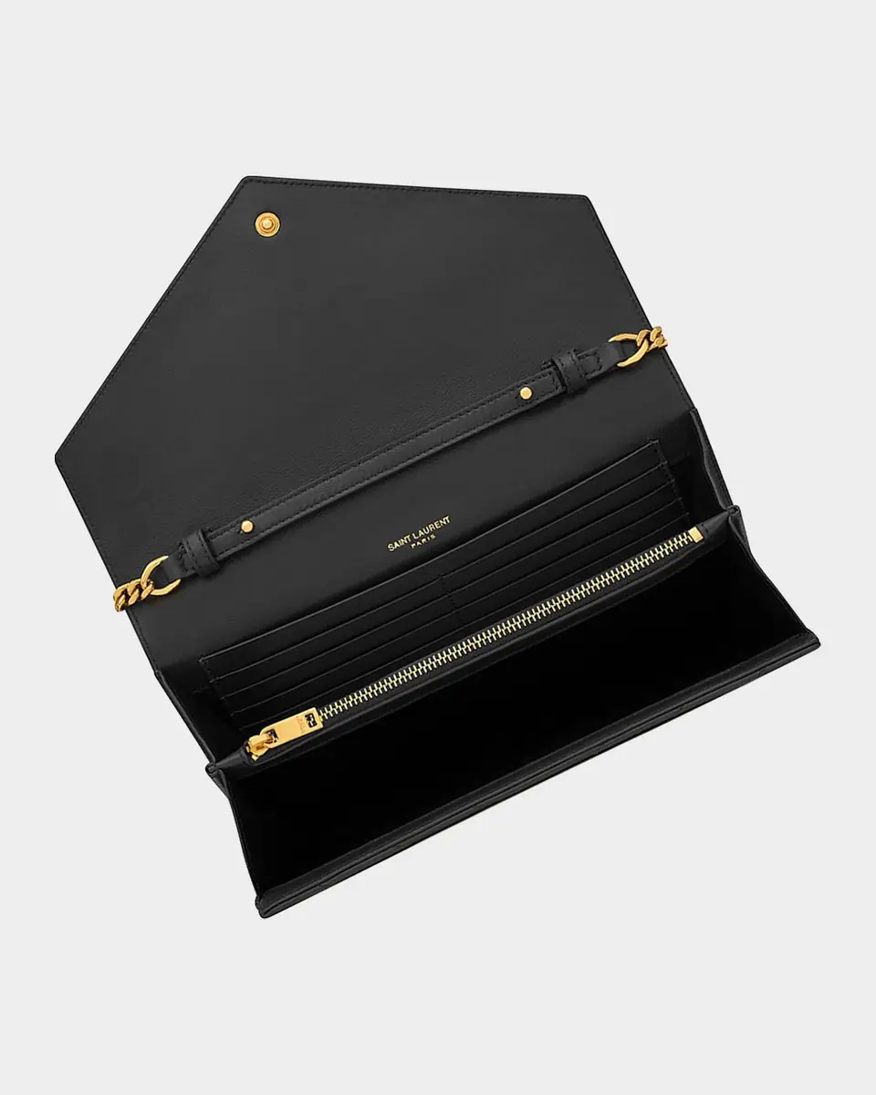 Saint Laurent Cassandre YSL Monogram Large Wallet on Chain in Smooth Leather | Thumbnail 13