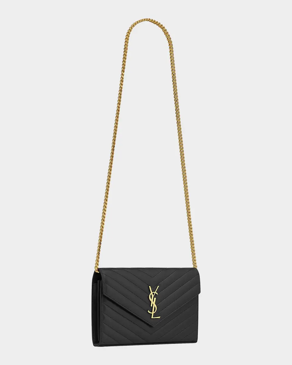 Saint Laurent Cassandre YSL Monogram Large Wallet on Chain in Smooth Leather | Thumbnail 16
