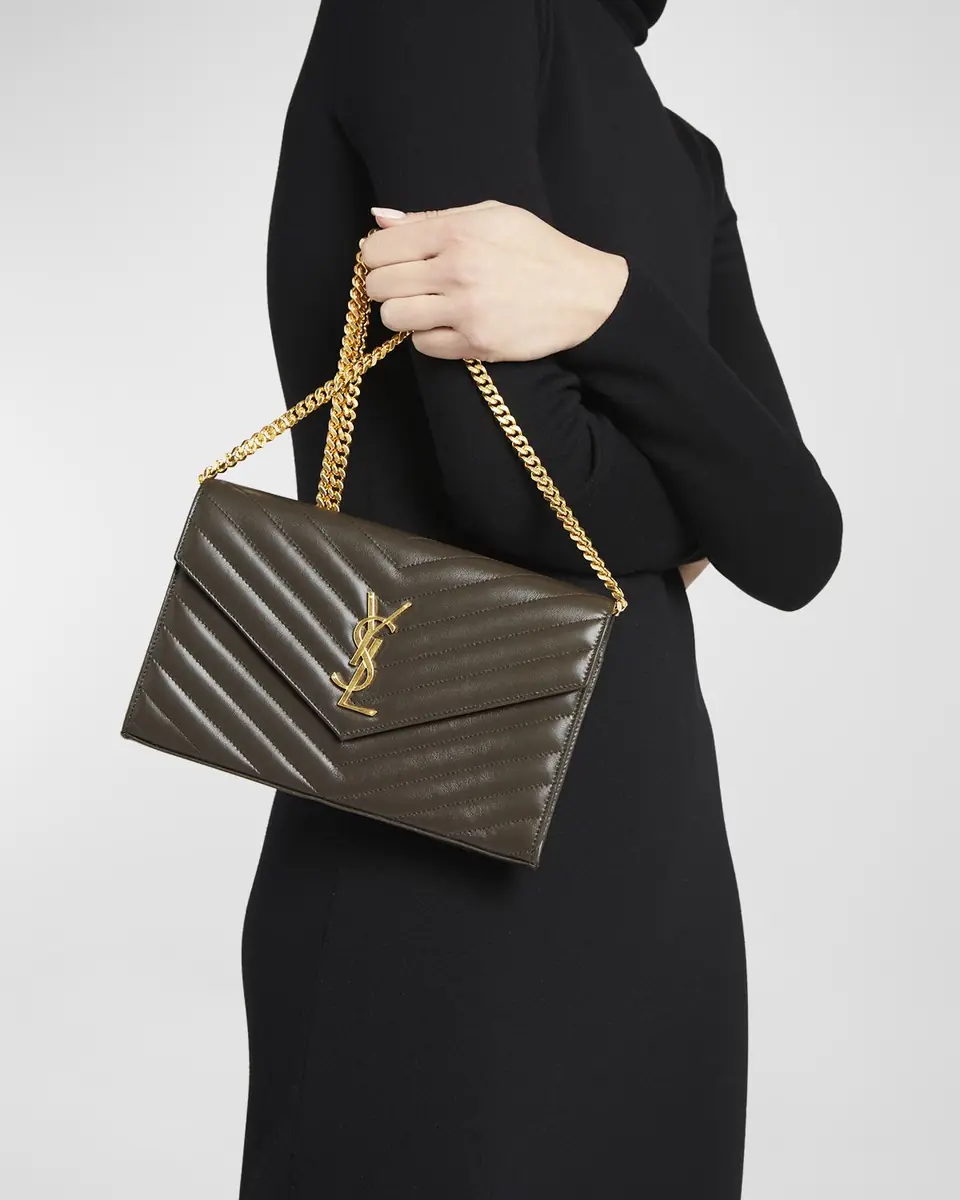 Saint Laurent Cassandre YSL Monogram Large Wallet on Chain in Smooth Leather | Thumbnail 3