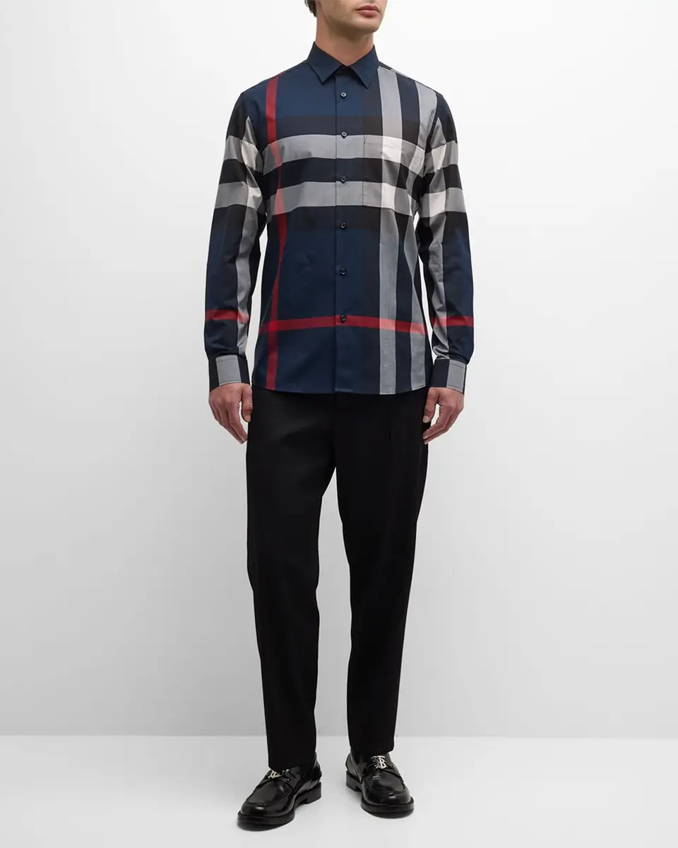 Burberry Men's Summerton Check Button-Down Shirt | Thumbnail 2 Burberry Men's Summerton Check Button-Down Shirt | Thumbnail 2