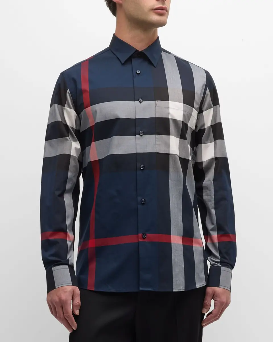 Burberry Men's Summerton Check Button-Down Shirt | Thumbnail 4 Burberry Men's Summerton Check Button-Down Shirt | Thumbnail 4
