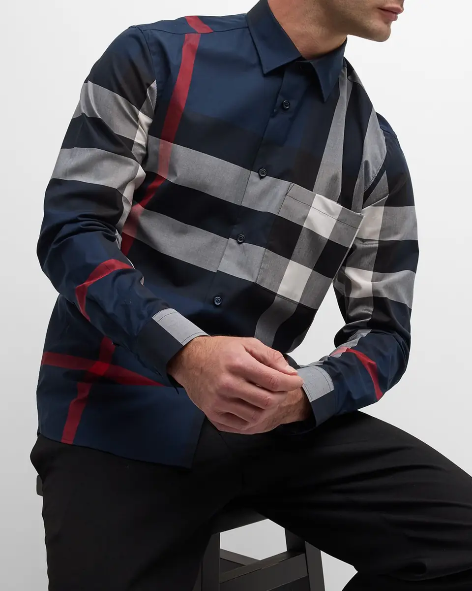 Burberry Men's Summerton Check Button-Down Shirt | Thumbnail 6 Burberry Men's Summerton Check Button-Down Shirt | Thumbnail 6