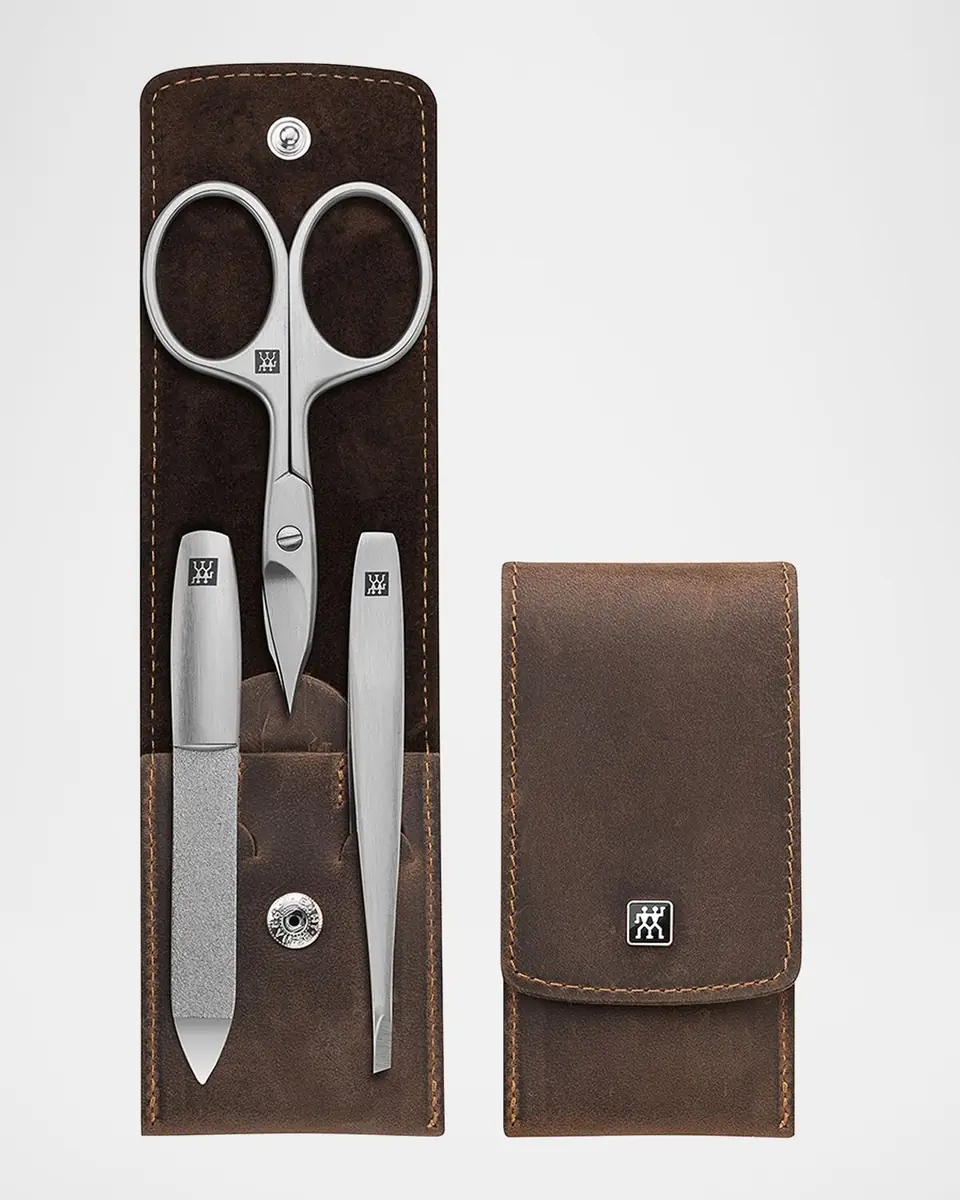 Zwilling Beauty Premium 4-Piece Brown Leather Case Set | Thumbnail 3