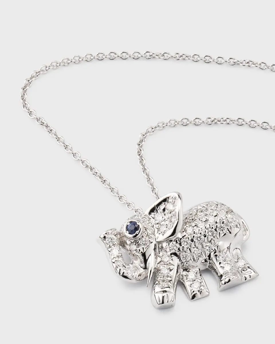 Roberto Coin 18K White Gold Elephant Necklace | Thumbnail 2