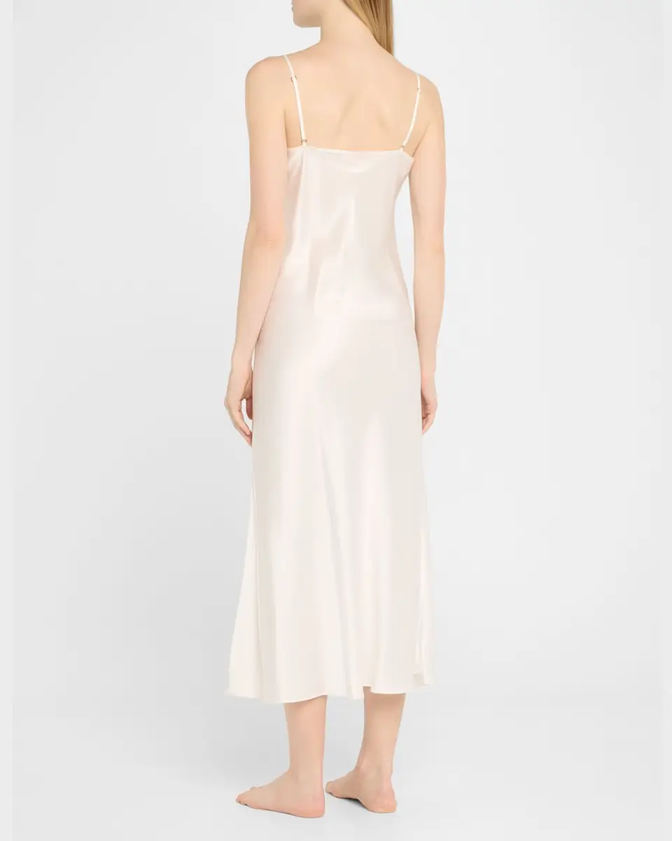 Christine Lingerie Long Silk Satin Nightgown | Thumbnail 2 Christine Lingerie Long Silk Satin Nightgown | Thumbnail 2