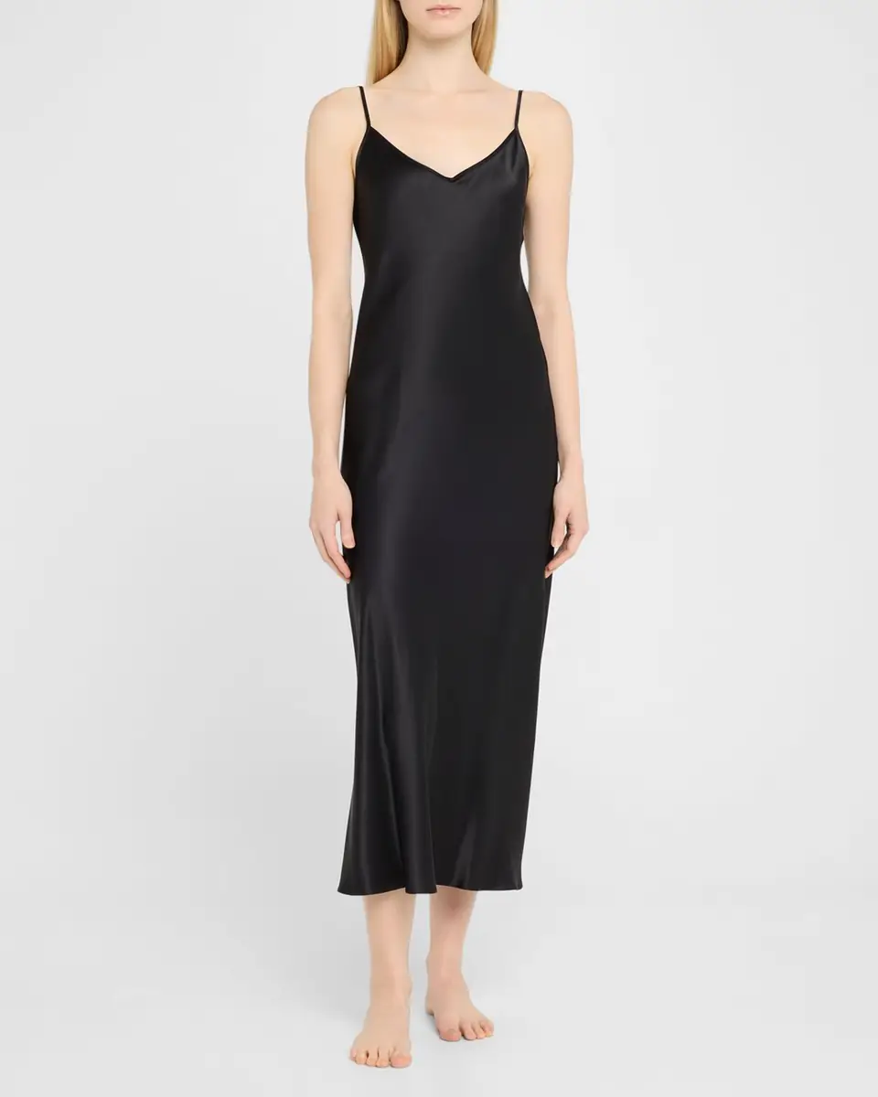 Christine Lingerie Long Silk Satin Nightgown | Thumbnail 5 Christine Lingerie Long Silk Satin Nightgown | Thumbnail 5