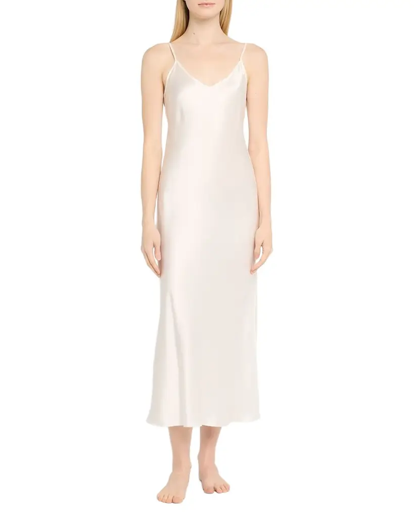 Christine Lingerie Long Silk Satin Nightgown | Image 1 Christine Lingerie Long Silk Satin Nightgown | Image 1