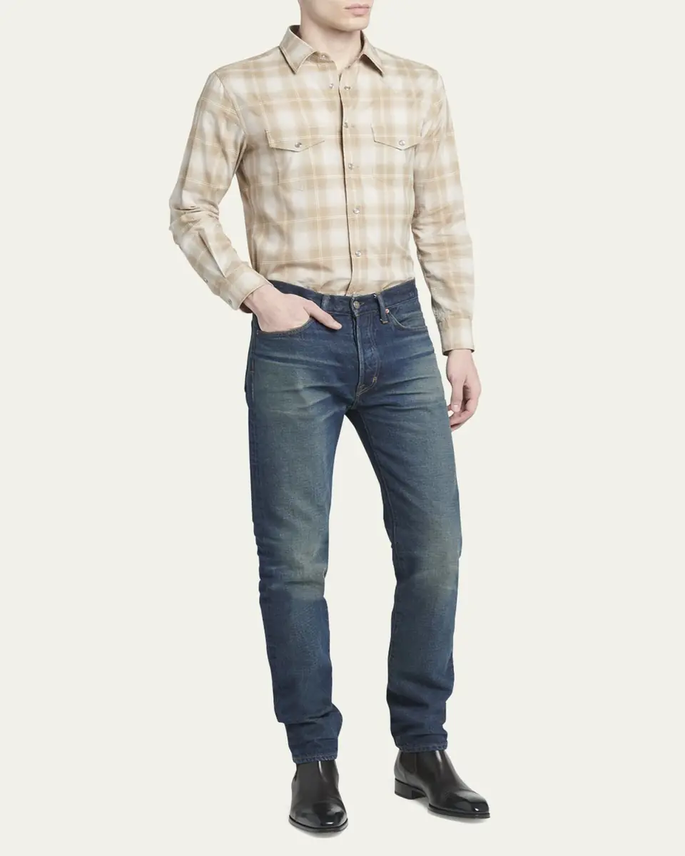 Tom Ford Men's Selvedge Denim Slim-Leg Jeans | Thumbnail 2 Tom Ford Men's Selvedge Denim Slim-Leg Jeans | Thumbnail 2