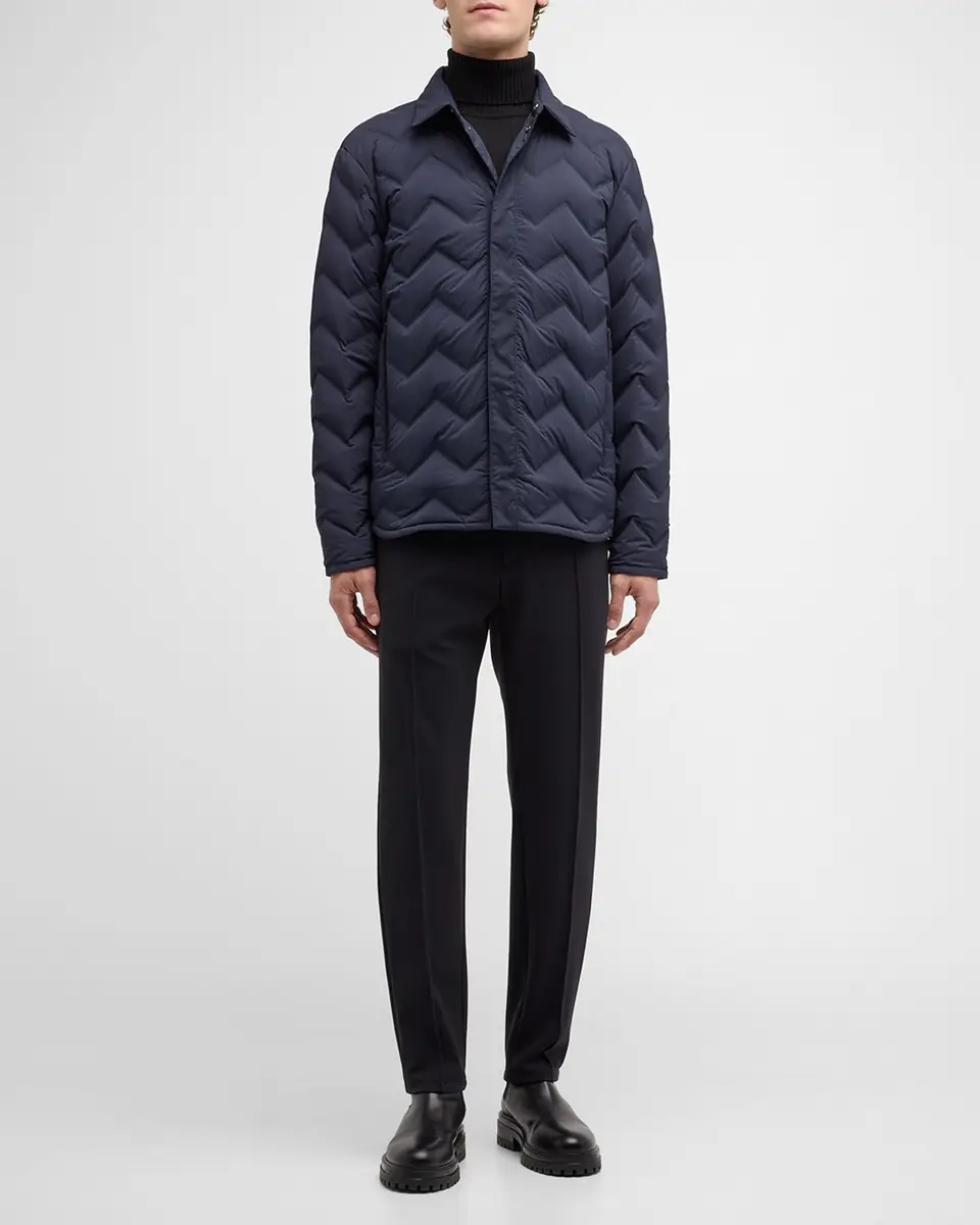 Emporio Armani Men's Zigzag Quilted Down Jacket | Thumbnail 2