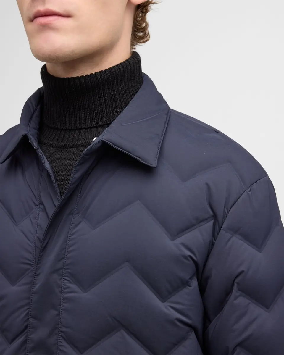 Emporio Armani Men's Zigzag Quilted Down Jacket | Thumbnail 6