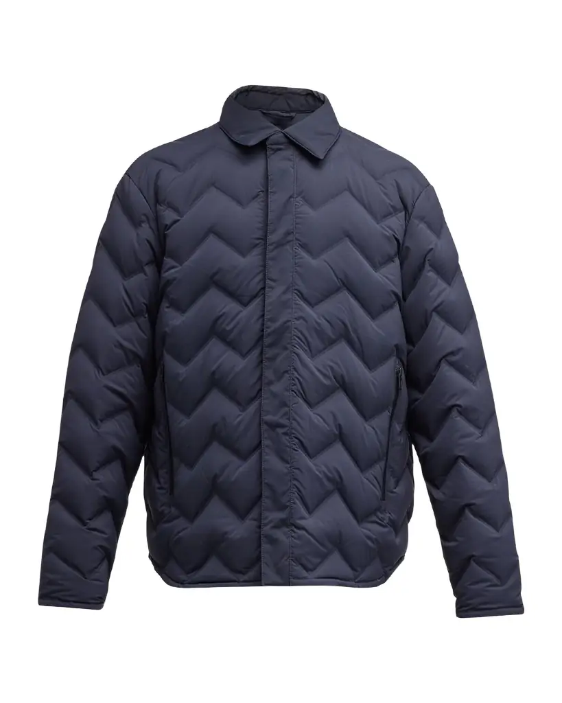 Emporio Armani Men's Zigzag Quilted Down Jacket | Image 1 Emporio Armani Men's Zigzag Quilted Down Jacket | Image 1