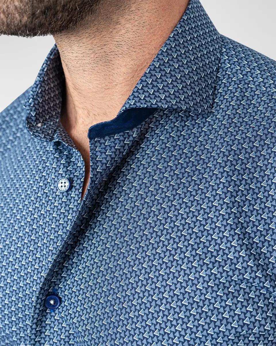 Maceoo Men's Einstein Tonal Triangles Sport Shirt | Thumbnail 4 Maceoo Men's Einstein Tonal Triangles Sport Shirt | Thumbnail 4