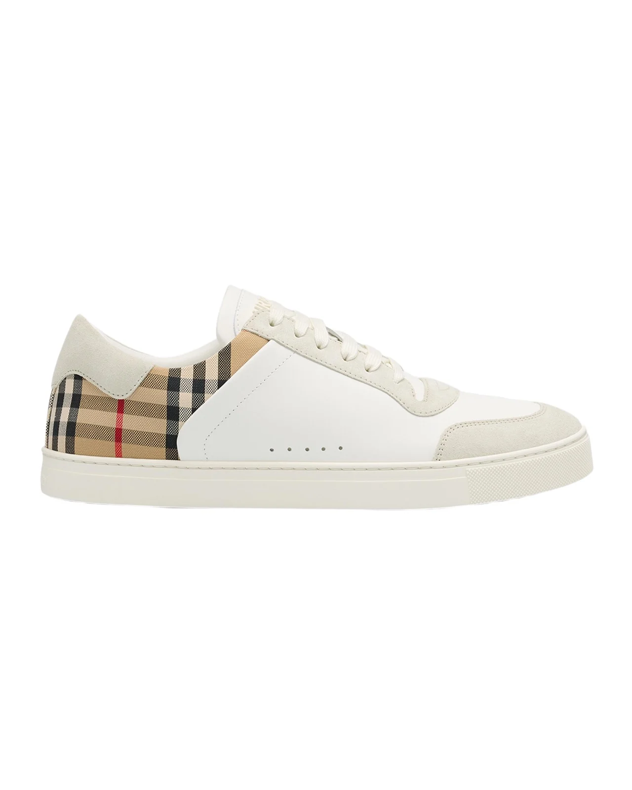 Men's Leather-Suede Check Sneakers