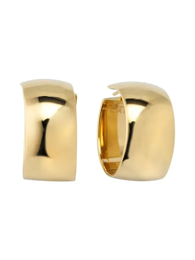 14K Gold 25mm Curved Bold Hollow Hoops 14K Gold 25mm Curved Bold Hollow Hoops