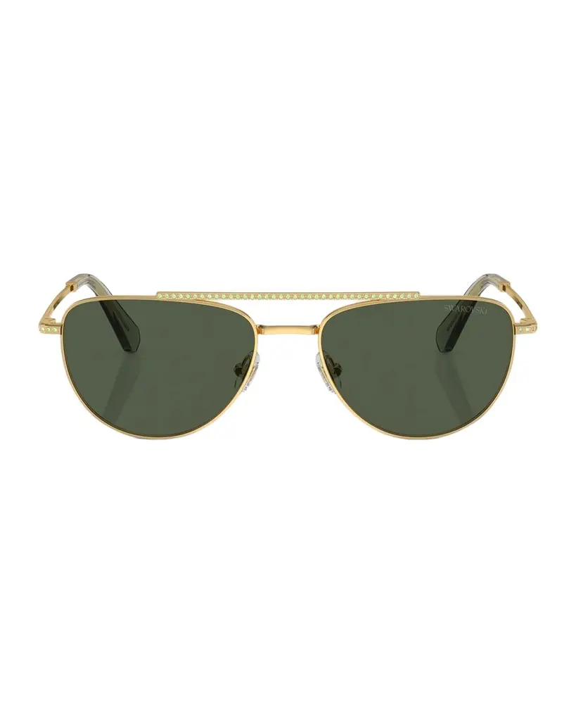 SWAROVSKI Crystal-Embellished Metal Aviator Sunglasses | Image 1 SWAROVSKI Crystal-Embellished Metal Aviator Sunglasses | Image 1
