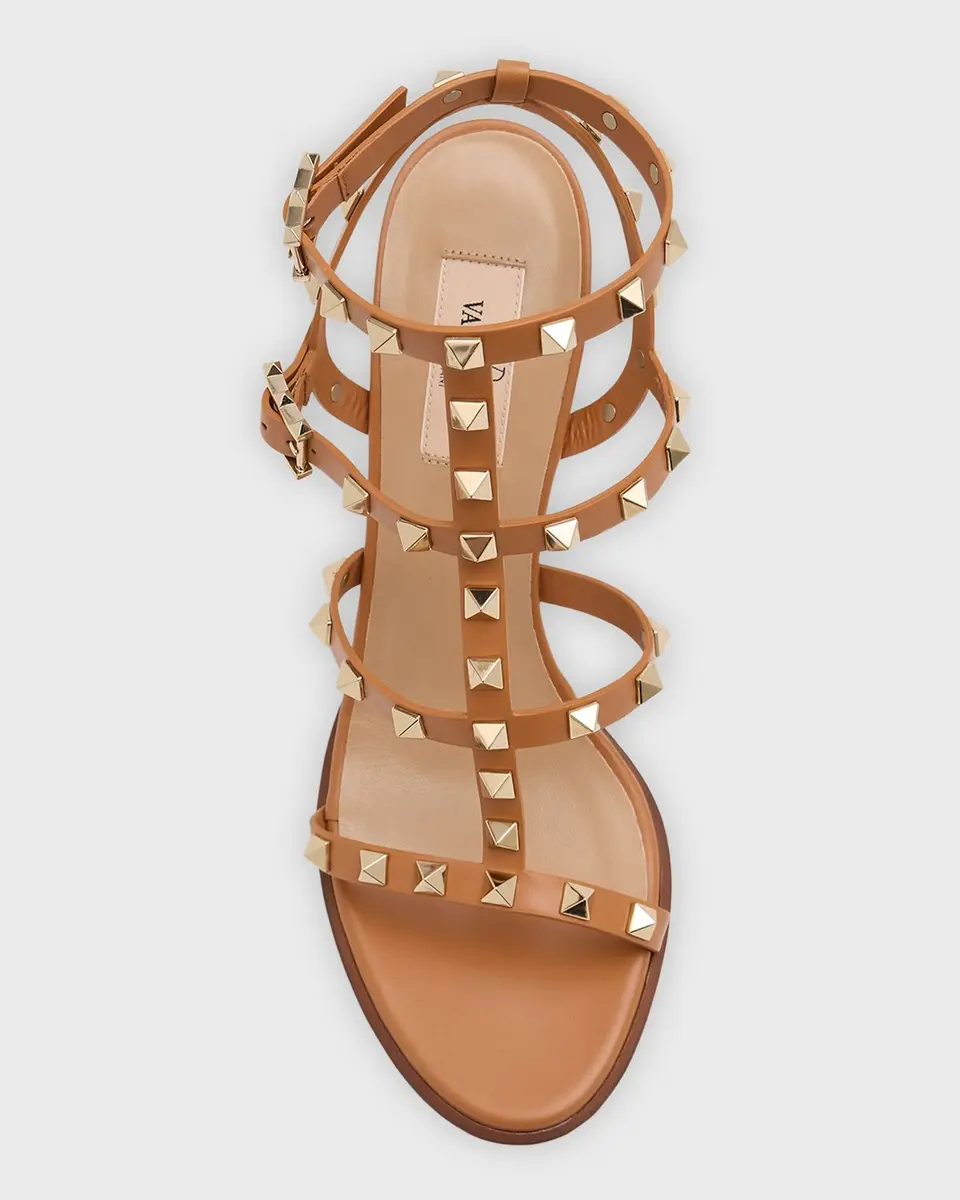 Valentino Garavani Rockstud Caged T-Strap Leather Sandals | Thumbnail 5