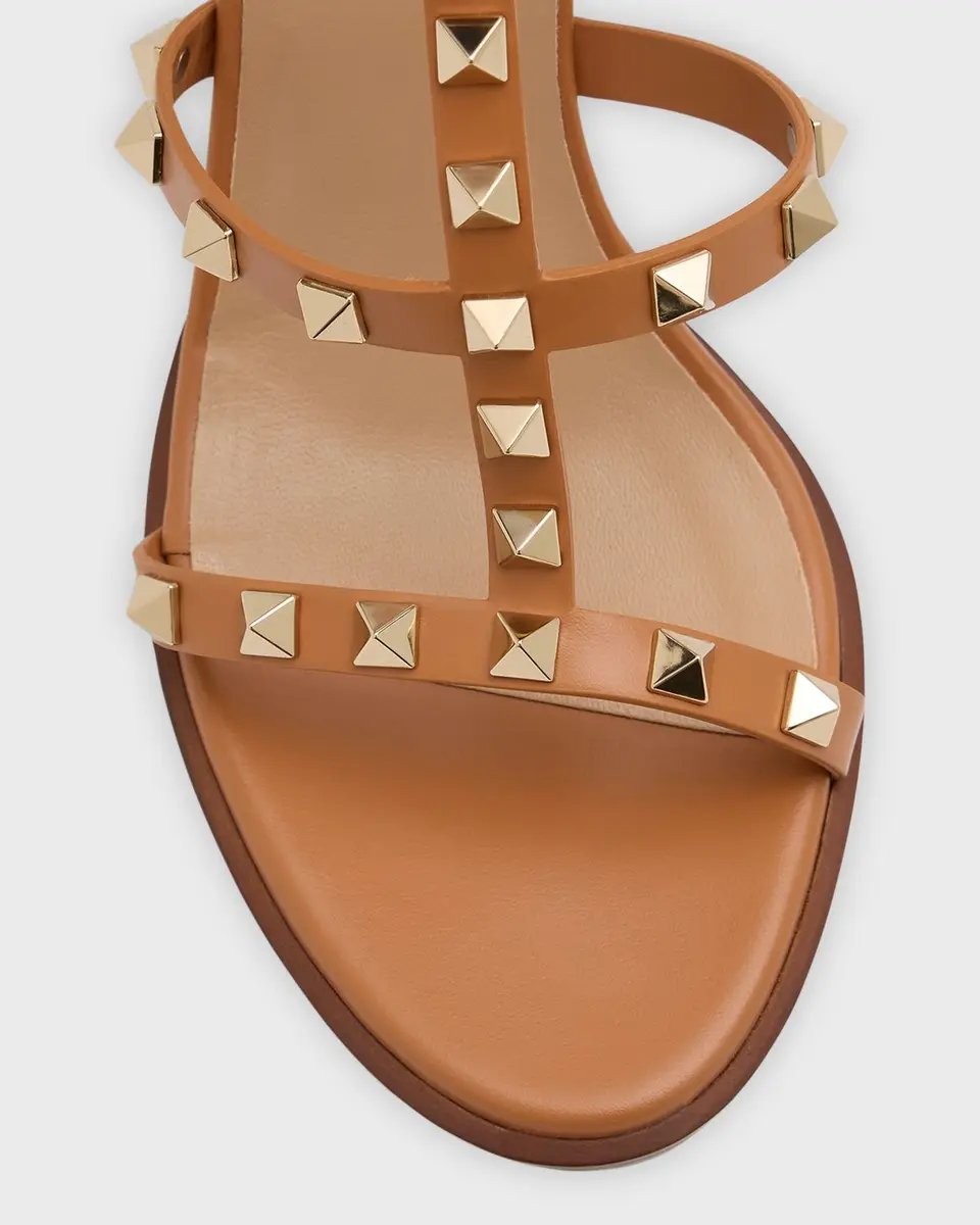 Valentino Garavani Rockstud Caged T-Strap Leather Sandals | Thumbnail 6