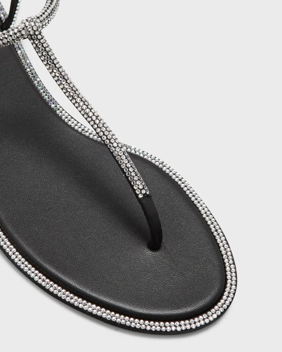 René Caovilla Diana Crystal T-Strap Flat Sandals | Thumbnail 5 René Caovilla Diana Crystal T-Strap Flat Sandals | Thumbnail 5