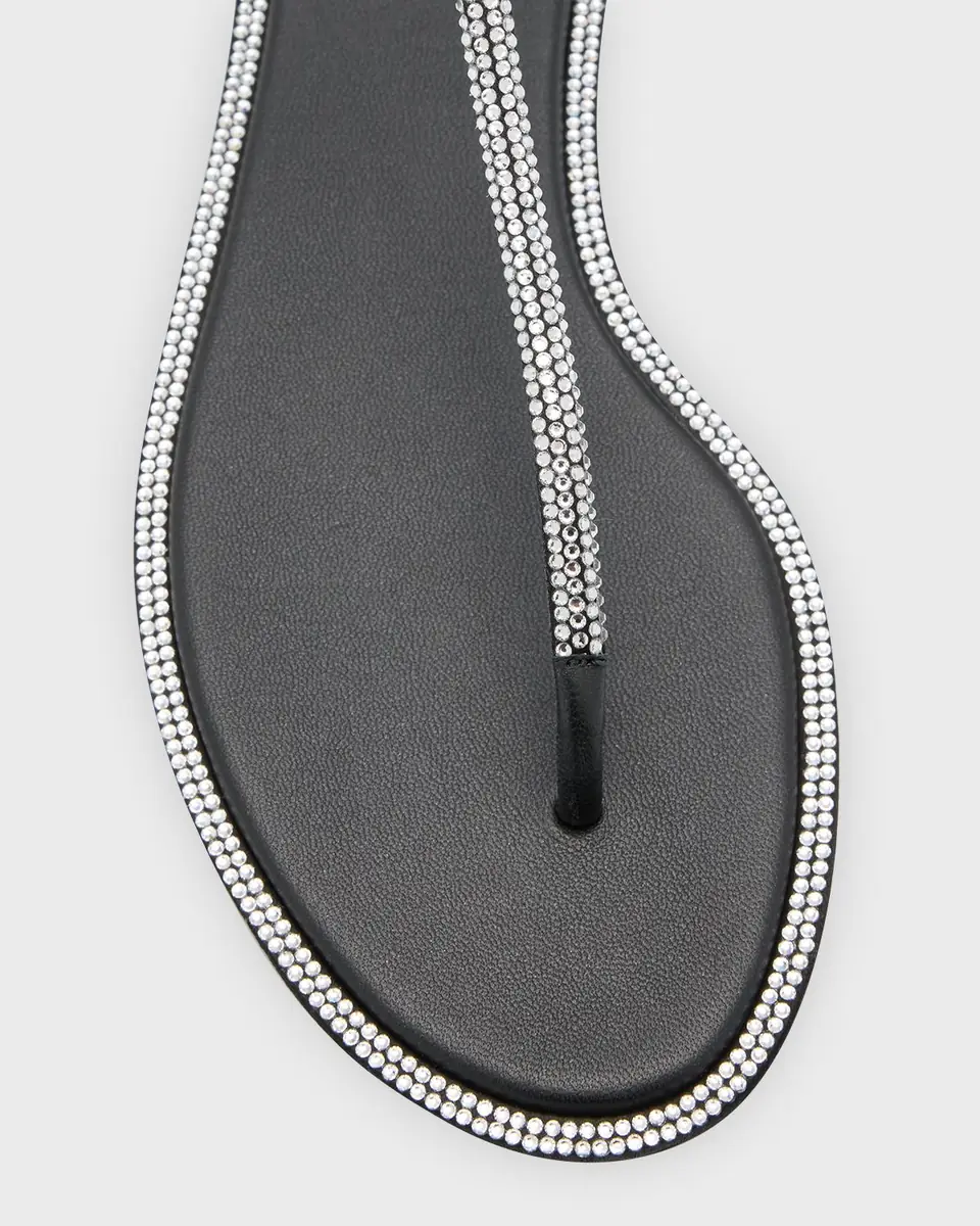 René Caovilla Diana Crystal T-Strap Flat Sandals | Thumbnail 6 René Caovilla Diana Crystal T-Strap Flat Sandals | Thumbnail 6