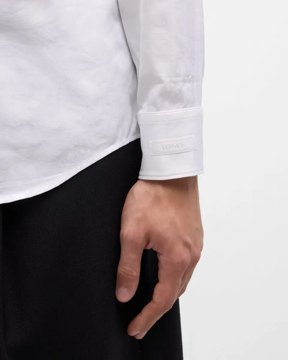 Versace Men's Barocco Jacquard Sport Shirt | Thumbnail 5