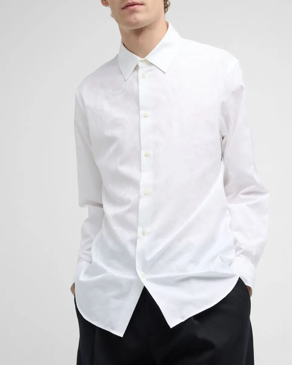 Versace Men's Barocco Jacquard Sport Shirt | Thumbnail 6