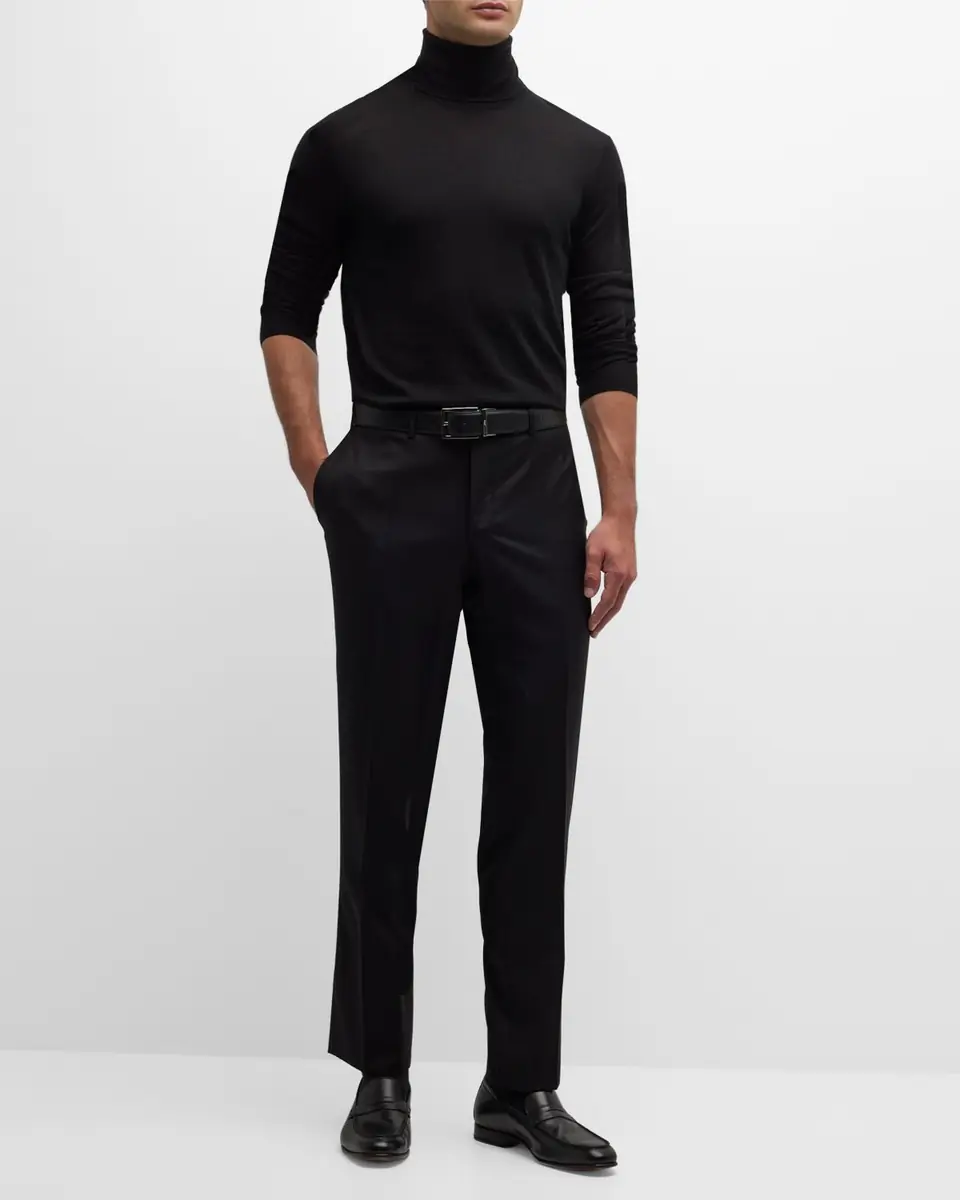 Canali Men's Black FF Trousers | Thumbnail 2 Canali Men's Black FF Trousers | Thumbnail 2