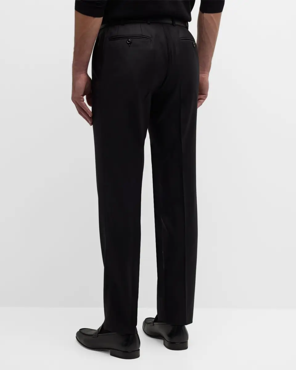 Canali Men's Black FF Trousers | Thumbnail 3 Canali Men's Black FF Trousers | Thumbnail 3
