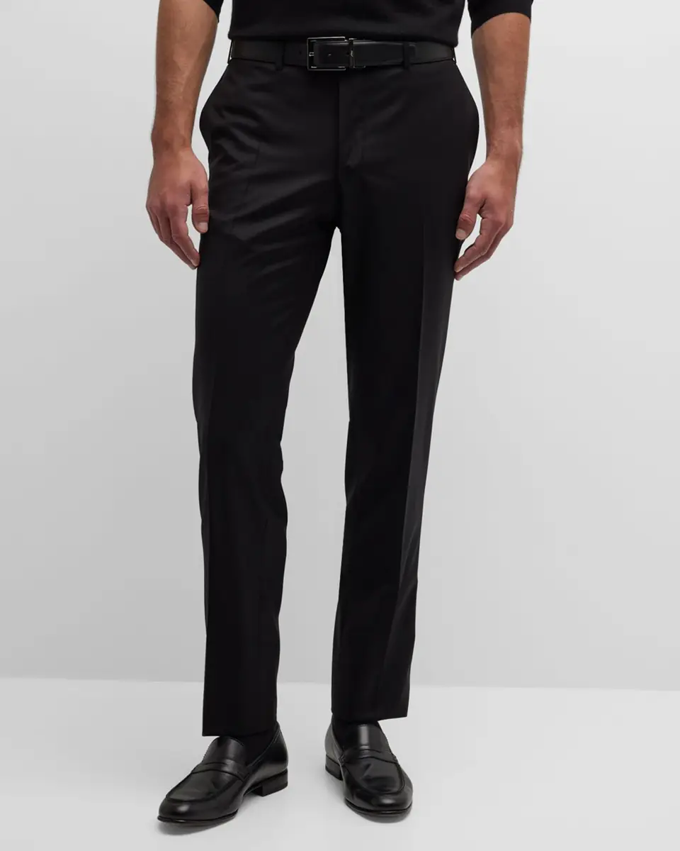 Canali Men's Black FF Trousers | Thumbnail 4 Canali Men's Black FF Trousers | Thumbnail 4