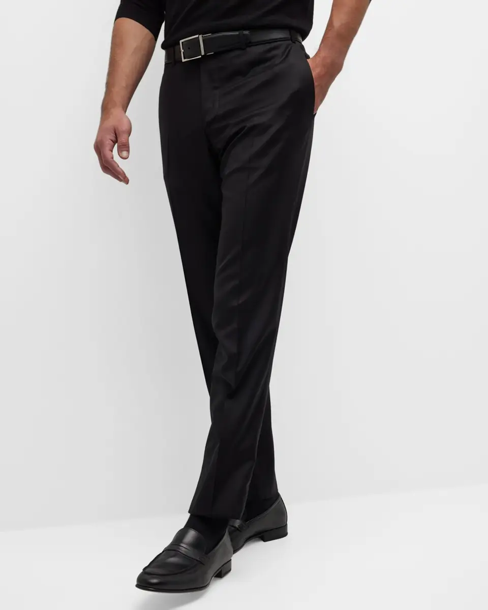 Canali Men's Black FF Trousers | Thumbnail 6 Canali Men's Black FF Trousers | Thumbnail 6