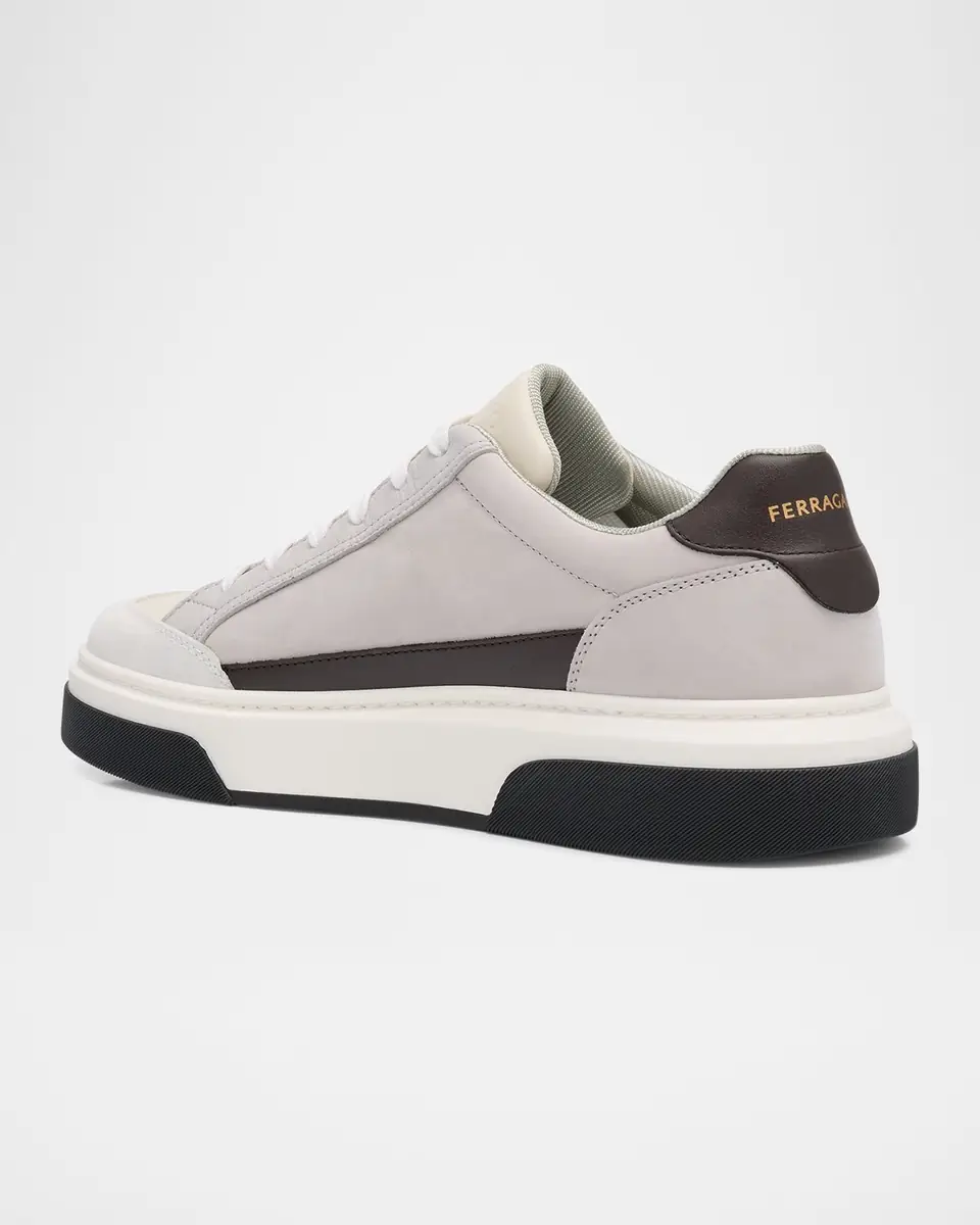 Ferragamo Men's Cassina Gancio Low-Top Sneakers | Thumbnail 4