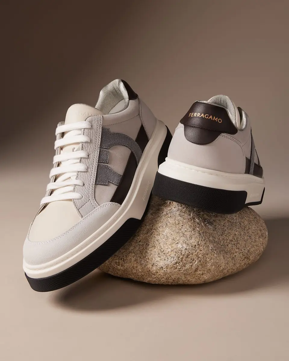 Ferragamo Men's Cassina Gancio Low-Top Sneakers | Thumbnail 5