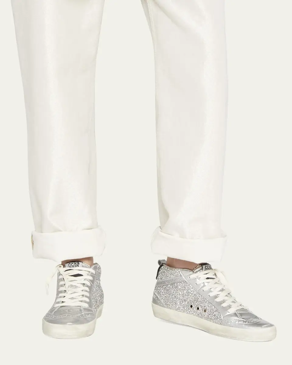 Golden Goose Mid Star Glitter Wing-Tip Sneakers | Thumbnail 3 Golden Goose Mid Star Glitter Wing-Tip Sneakers | Thumbnail 3